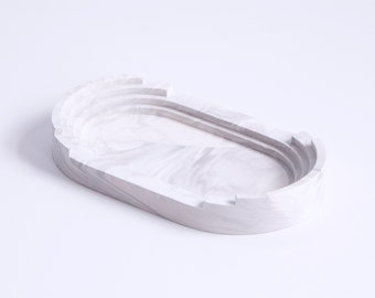 Less than perfect: Marble finish scala long decoration tray