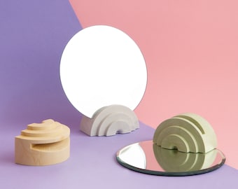 Marble finish table mirror from Scala collection by Extra&ordinary design