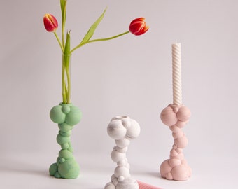 Molecules tall candle holder sculpture