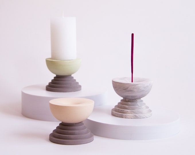 Marble finish incense burner from Scala collection by Extra&ordinary design