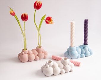 New Collection Molecules - Double candle holder sculpture