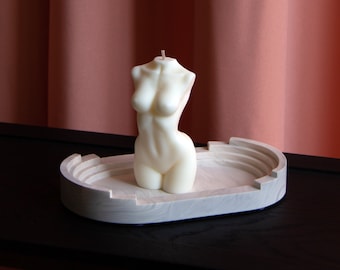 Marble finish long tray + Venus torso candle gift set