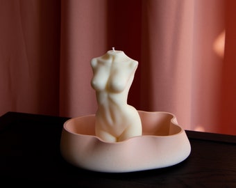 Clearance- Curvy accessory tray + big venus torso candle gift set