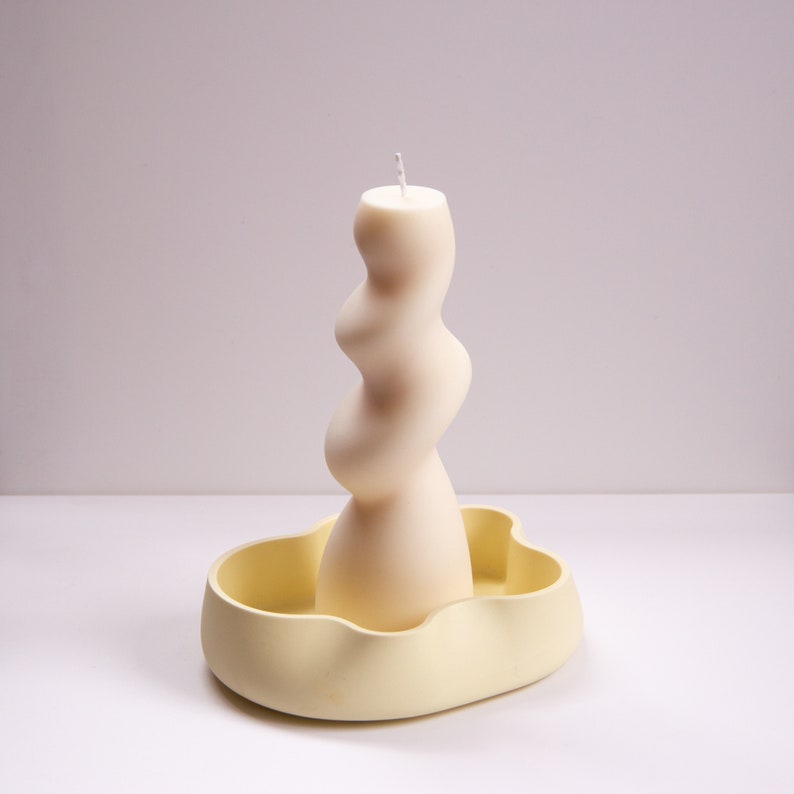 Gravity sculptural natural soy candle bubbly imagem 3