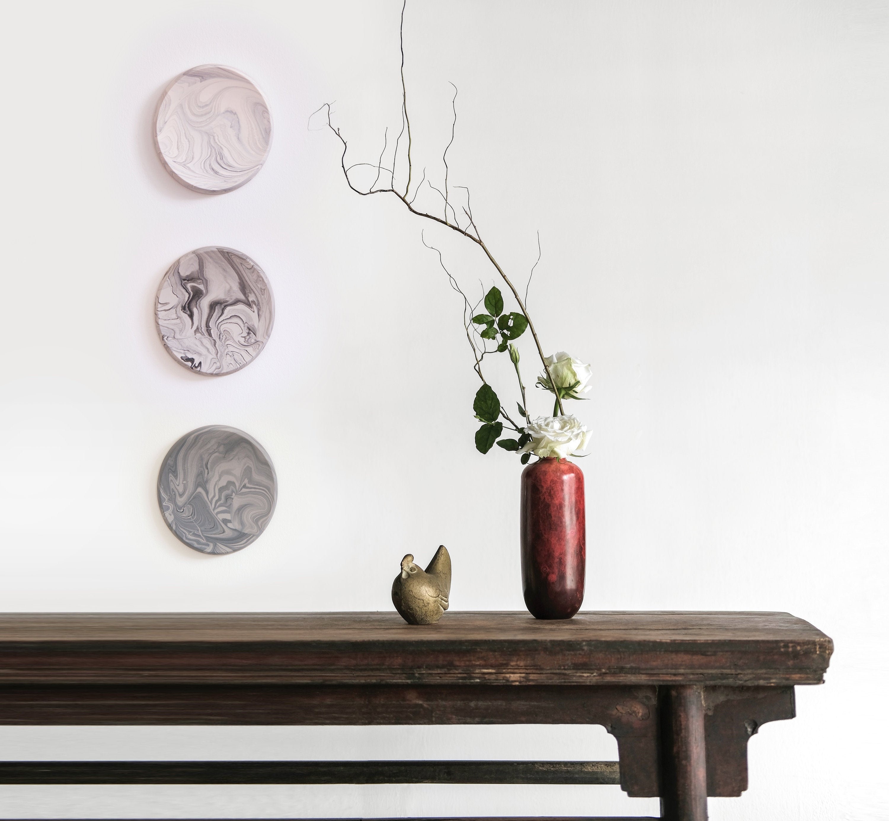 Pièces de Décoration Murale Ovale avec Finition en Marbre Par Extra&ordinary Design