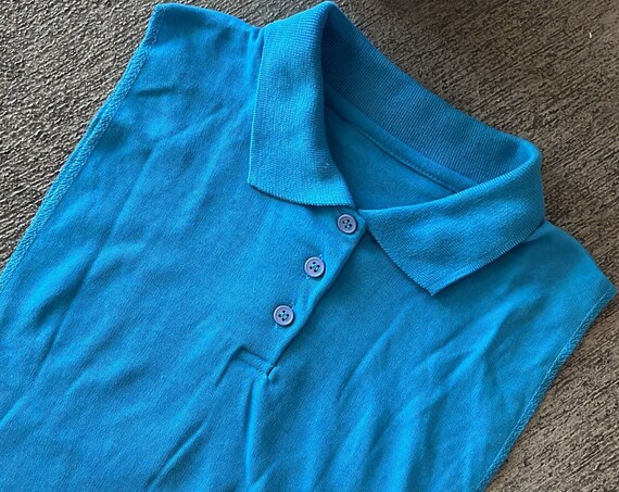 VTG 80s Blue Polo Dickie Faux Collar