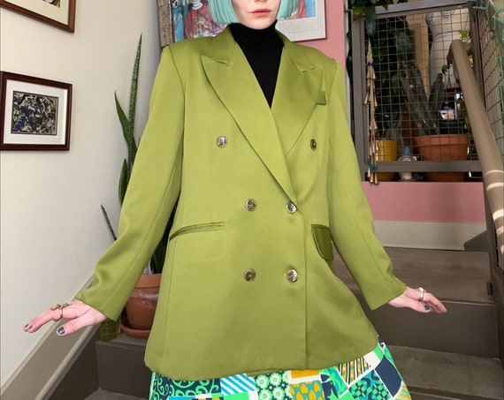 VTG 80s Green Blazer
