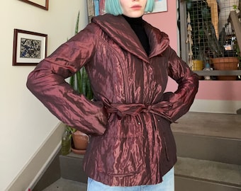 VTG Y2K Caché Metallic Oxblood Puffer Jacket