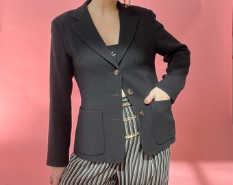 VTG 90s DKNY Black Wool Blazer