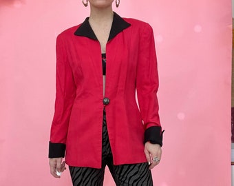 VTG 90s Pink/Black Single Button Blazer