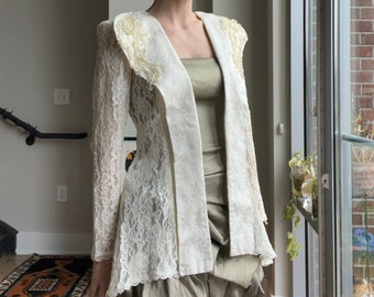 VTG 80s Lace Evening Duster