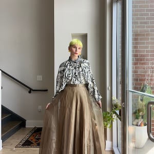 VTG 90s Deadstock Sheer Gold Maxi Skirt