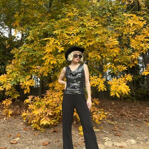 VTG Y2K Black and Silver Jumpsuit