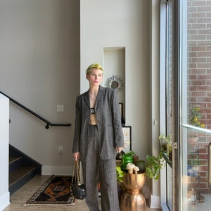Tailleur-pantalon à carreaux VTG automne 90