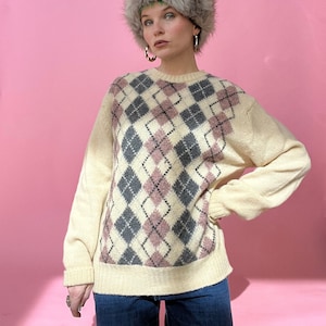 VTG 70s/80s Scottish Wool Argyle Sweater