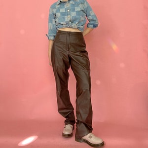 VTG 90s Chocolate Brown Leather Pants