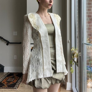 VTG 80s Lace Evening Duster