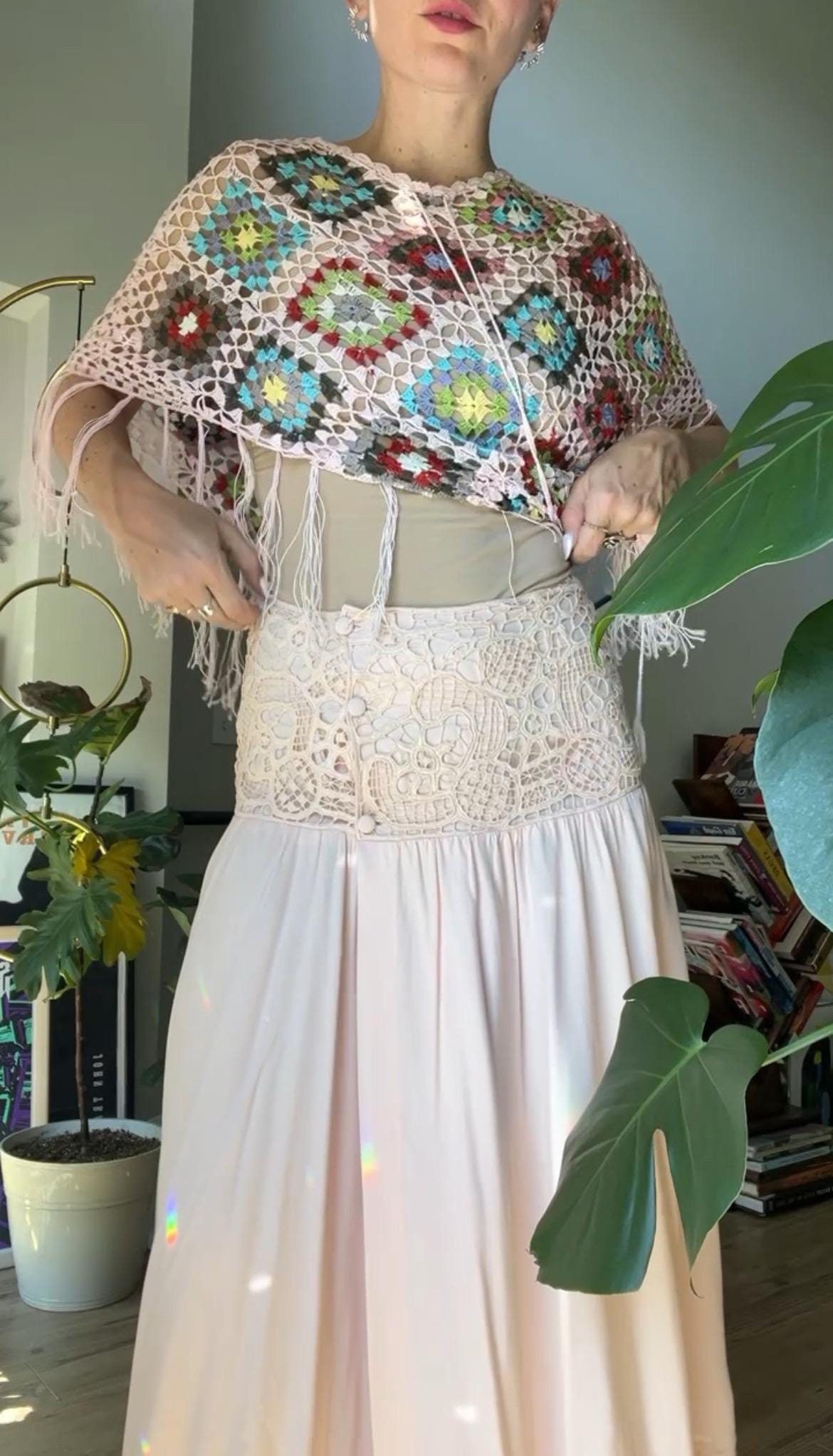 Vintage✨Crochet Remake Wrap Skirt VTG 80s Pastel Pink Crochet Trim Midi Wrap Skirt - Etsy