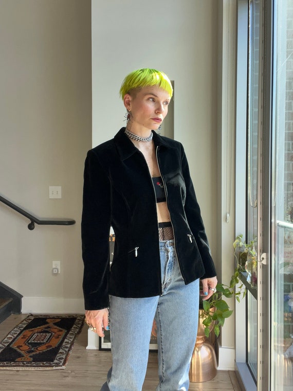 VTG 90s Black Velvet Blazer