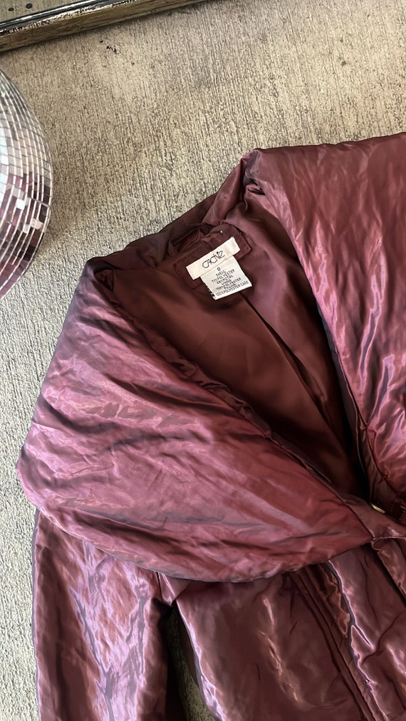 VTG Y2K Caché Metallic Oxblood Puffer Jacket - image 5