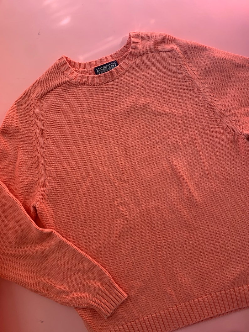 Vintage 90s Peachy Cotton Knit Sweater image 3