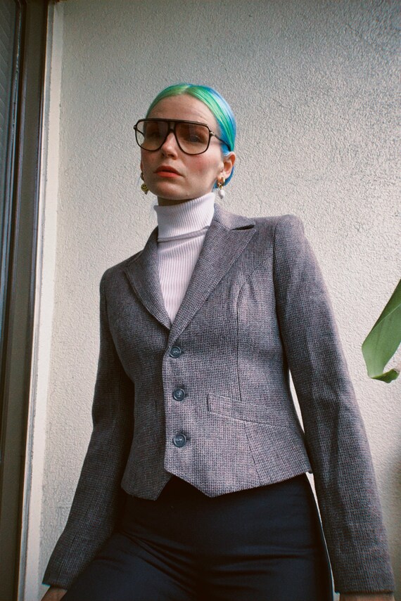 Vintage 70s Wool Cropped Blazer
