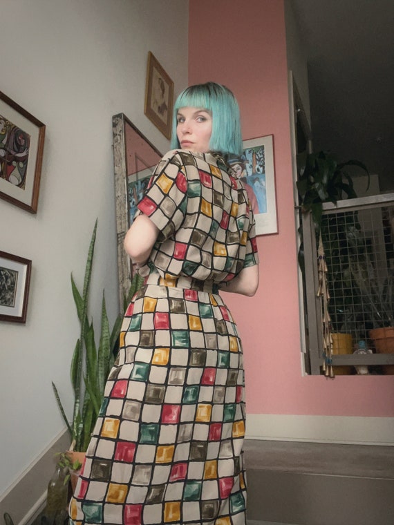 VTG Checkered Skirt Set