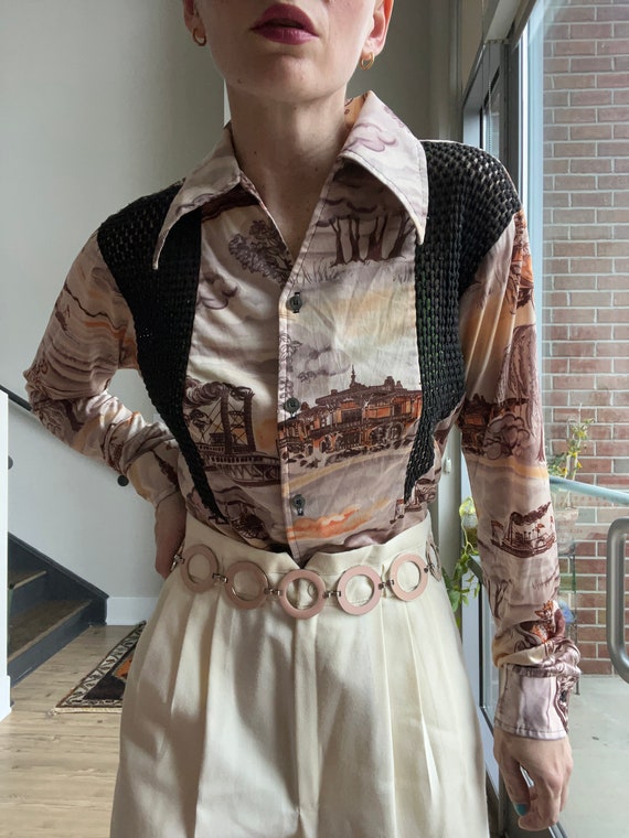 VTG 70s Daber Novelty Blouse