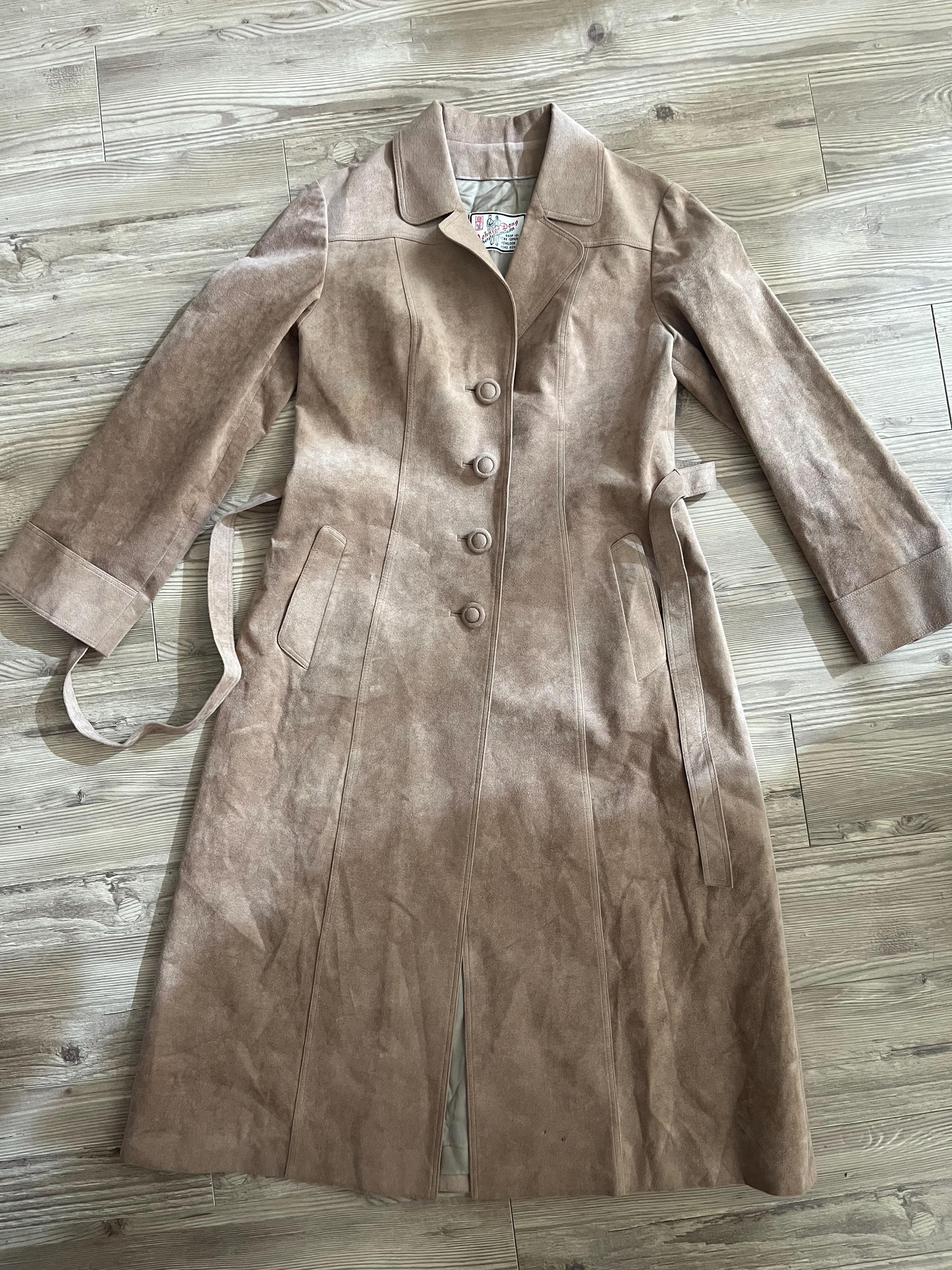 Micro Pattern Trench VTG 70s Micro Suede Trench Coat - Etsy