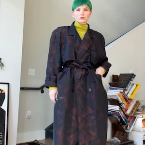 80s MULBERRY STREET ミドル丈コート VTG 80s Mulberry Street Nylon Printed Trench - Etsy