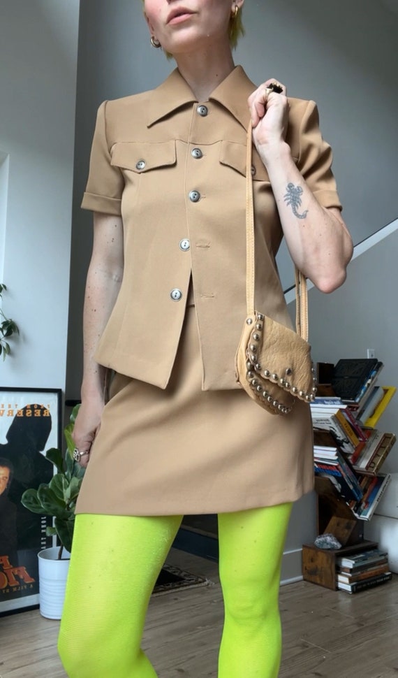 VTG 70s Deadstock Camel Skirt Suit Set