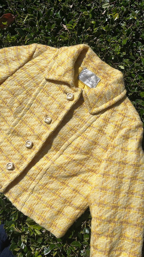 VTG 60s Yellow Tweed Cropped Jacket