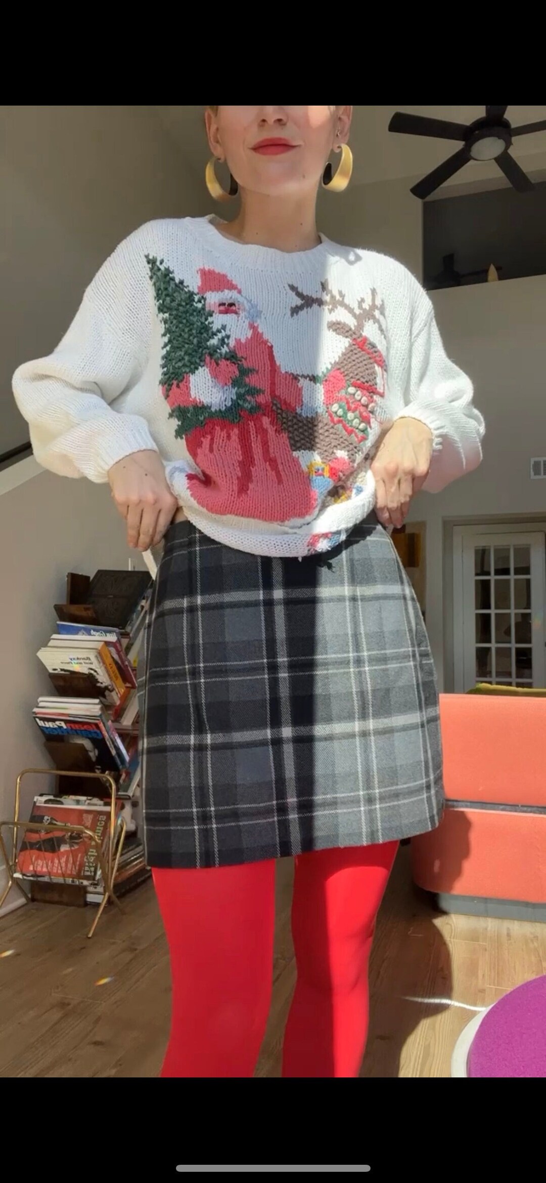 Grey plaid skirt 9mm online