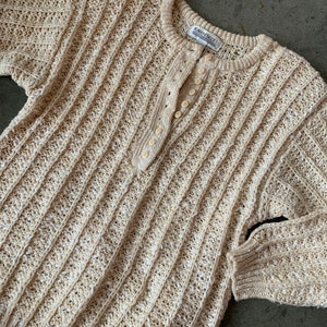 Vintage Henley Chunky Knit Sweater image 3