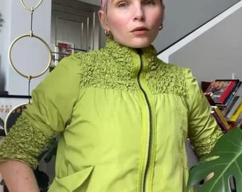 Kurtka VTG Y2K Green Short Shirred