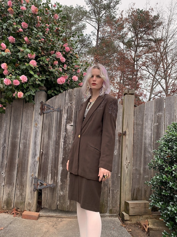 Vintage 80s Escada Brown Suit