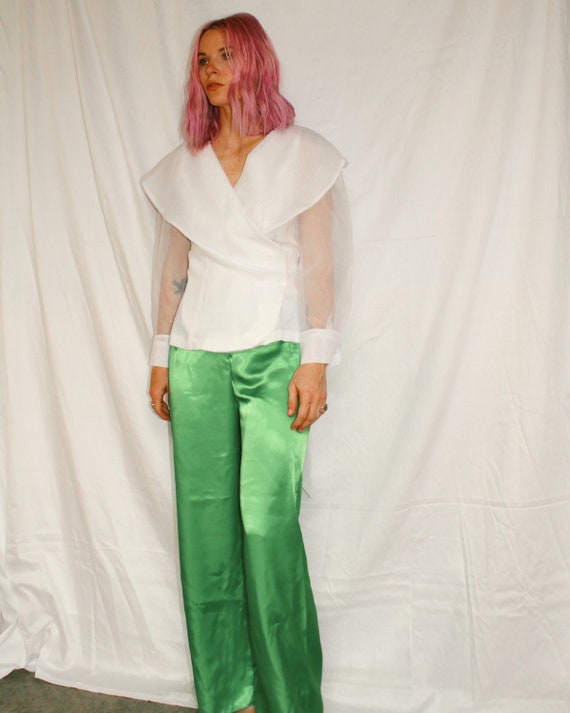 Vintage | Green Satin Pants