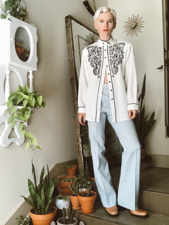Blue Gingham Trousers
