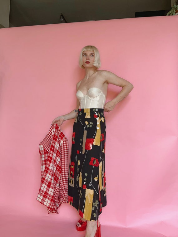 VTG 90s Michael Matisse New York Floral Skirt