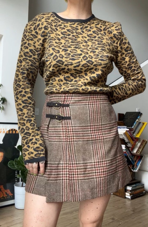 VTG 90s Plaid Mini Wool Wrap Skirt