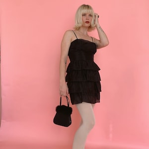 Vintage Y2K Black Ruffle Mini