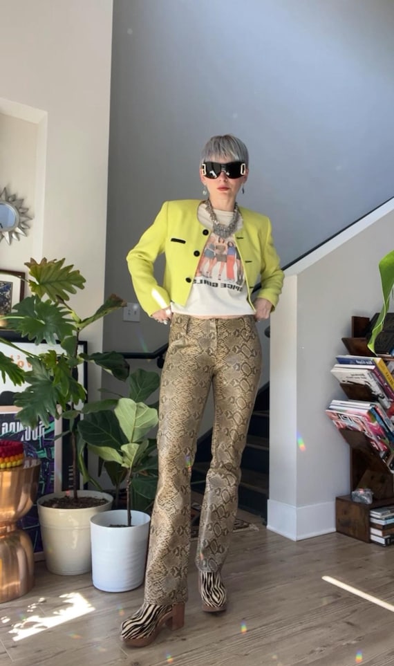 VTG 90s Tripp NYC Snake Print Vinyl Pants