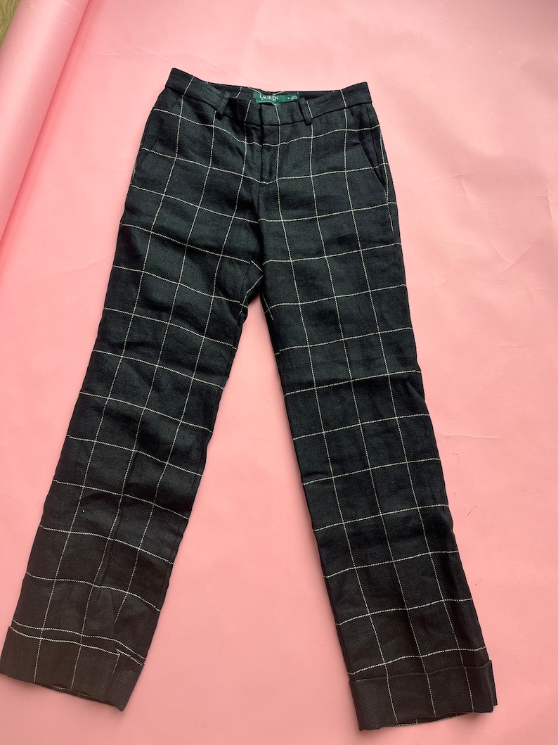 RL Check Linen Tweed Trousers image 4