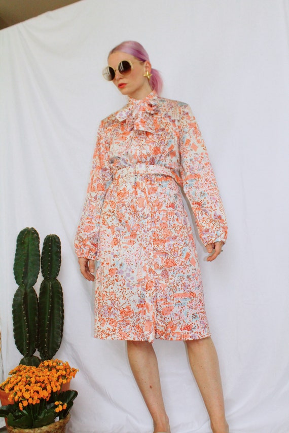 Vintage 70s | Abstract Belted Shirtdress