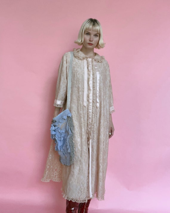 VTG 60s | Odette Barsa Lace Dressing Gown