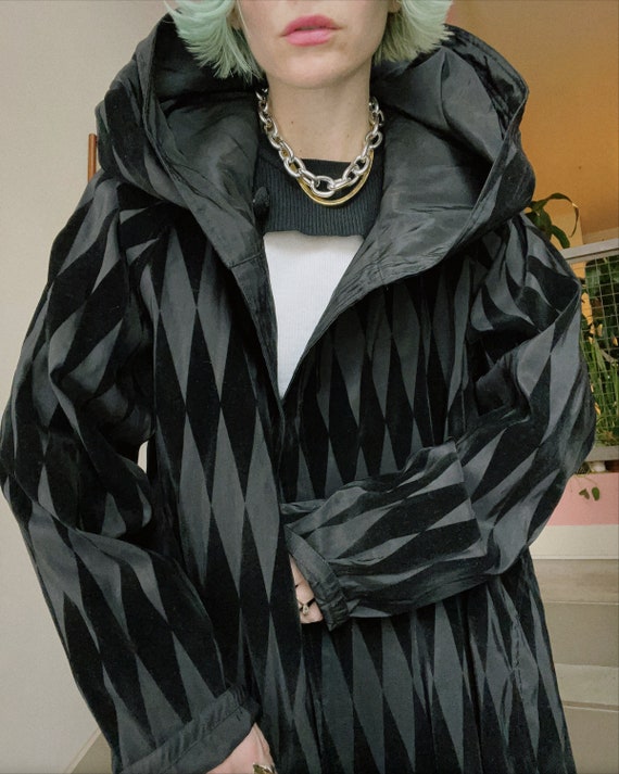 VTG Exaggerated Hooded Harlequin Coat