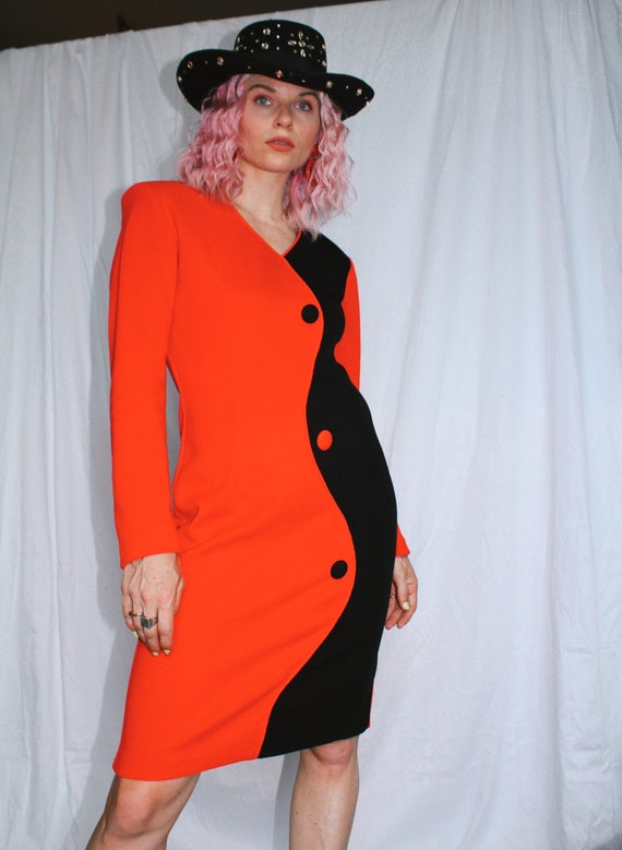 Vintage 80s | Color Block Dress