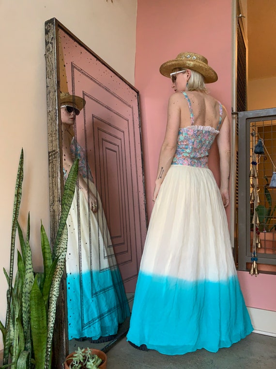 Vintage 70s/80s Handmade Dip Dye Crinoline Skirt