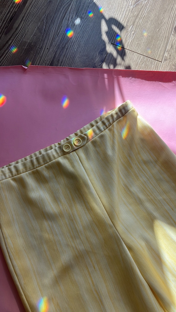 VTG 60s Marbled Yellow Trousers - image 5