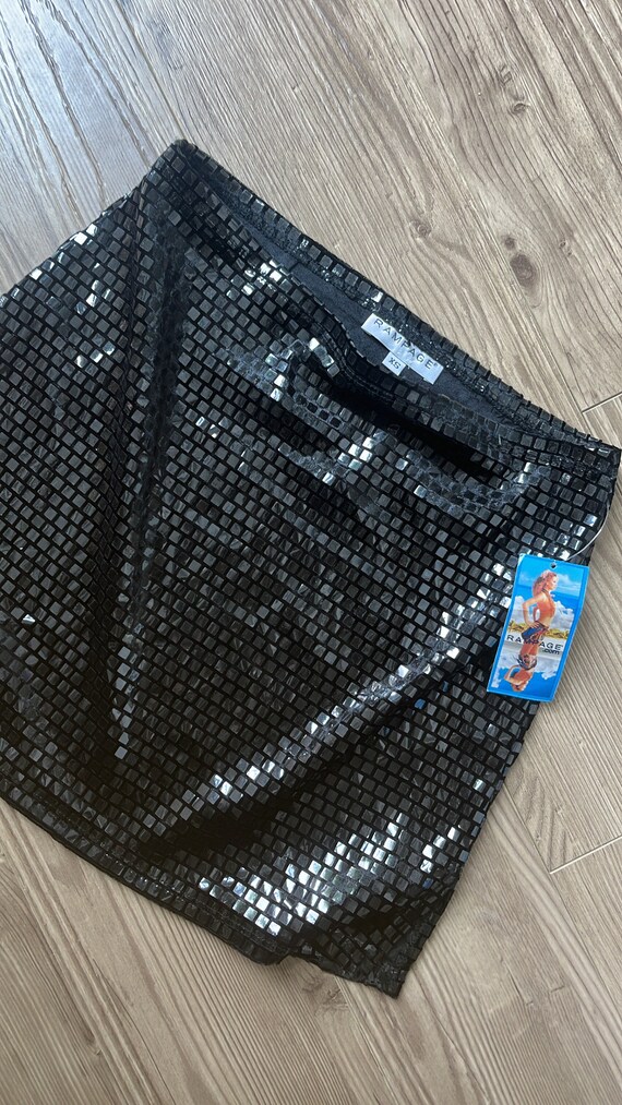 VTG Y2K Deadstock Rampage Square Sequin Mini Skirt - image 3